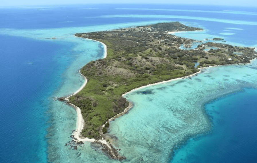 Aerial view of Malolo Lailai island, Fiji